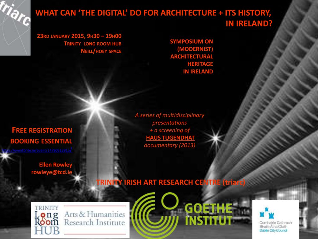 Symposium: What can ‘the digital’ do for architecture + its history, in Ireland?