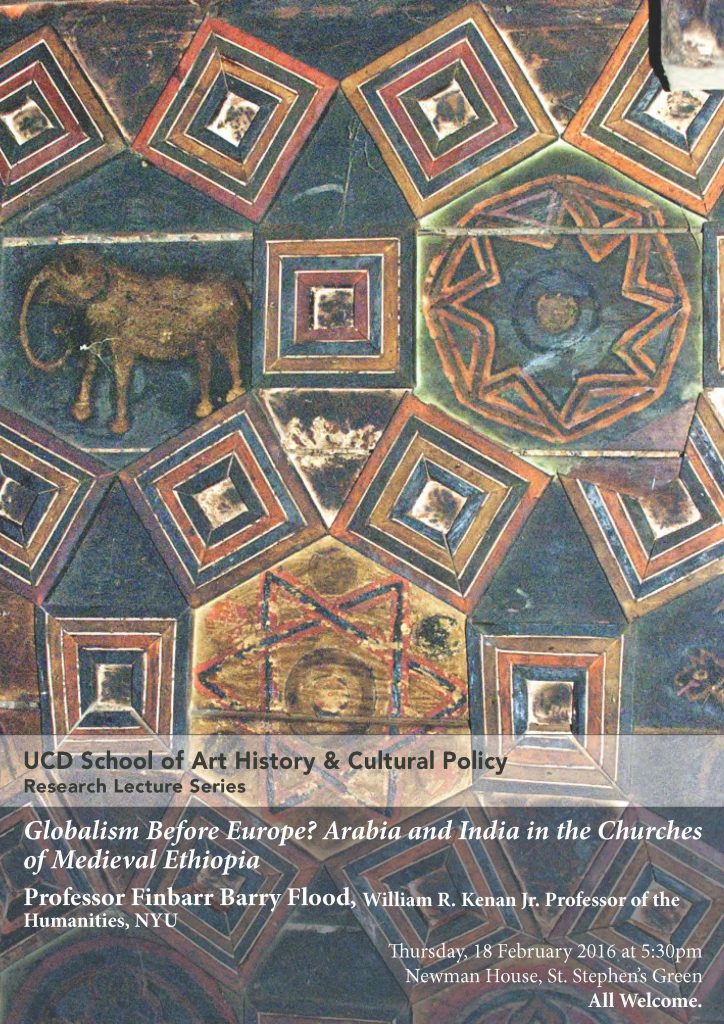 UCD School of Art History and Cultural Policy Research Lecture Series: Spring 2016