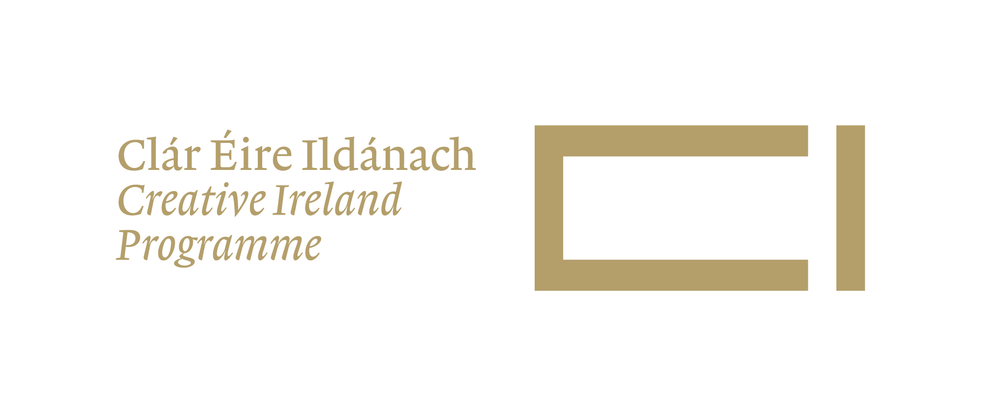 Gold on white: Clár Éire Ildánach / Creative Ireland Programme / CI